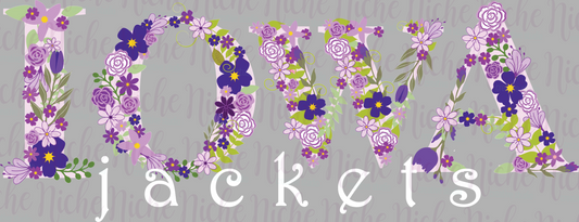 -IOW8288 Iowa Jackets Flowers Decal