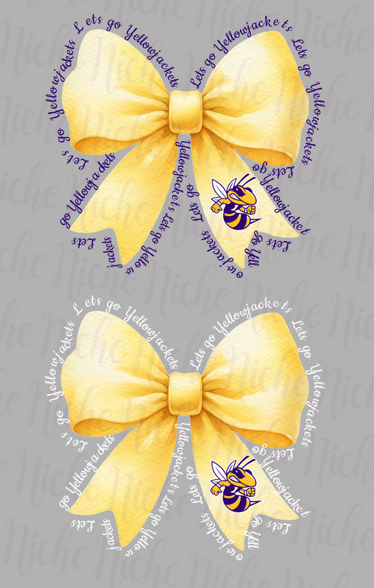 -IOW8299 Lets Go Yellow Jackets Bow Decal