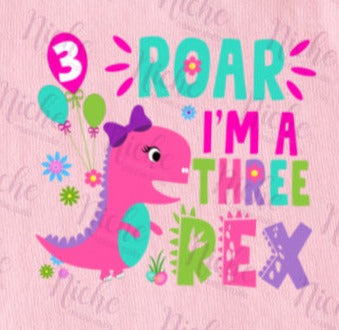 *I'm Three Rex Decal