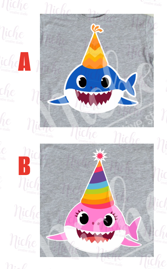 -KID2034 Birthday 2 Shark Decal