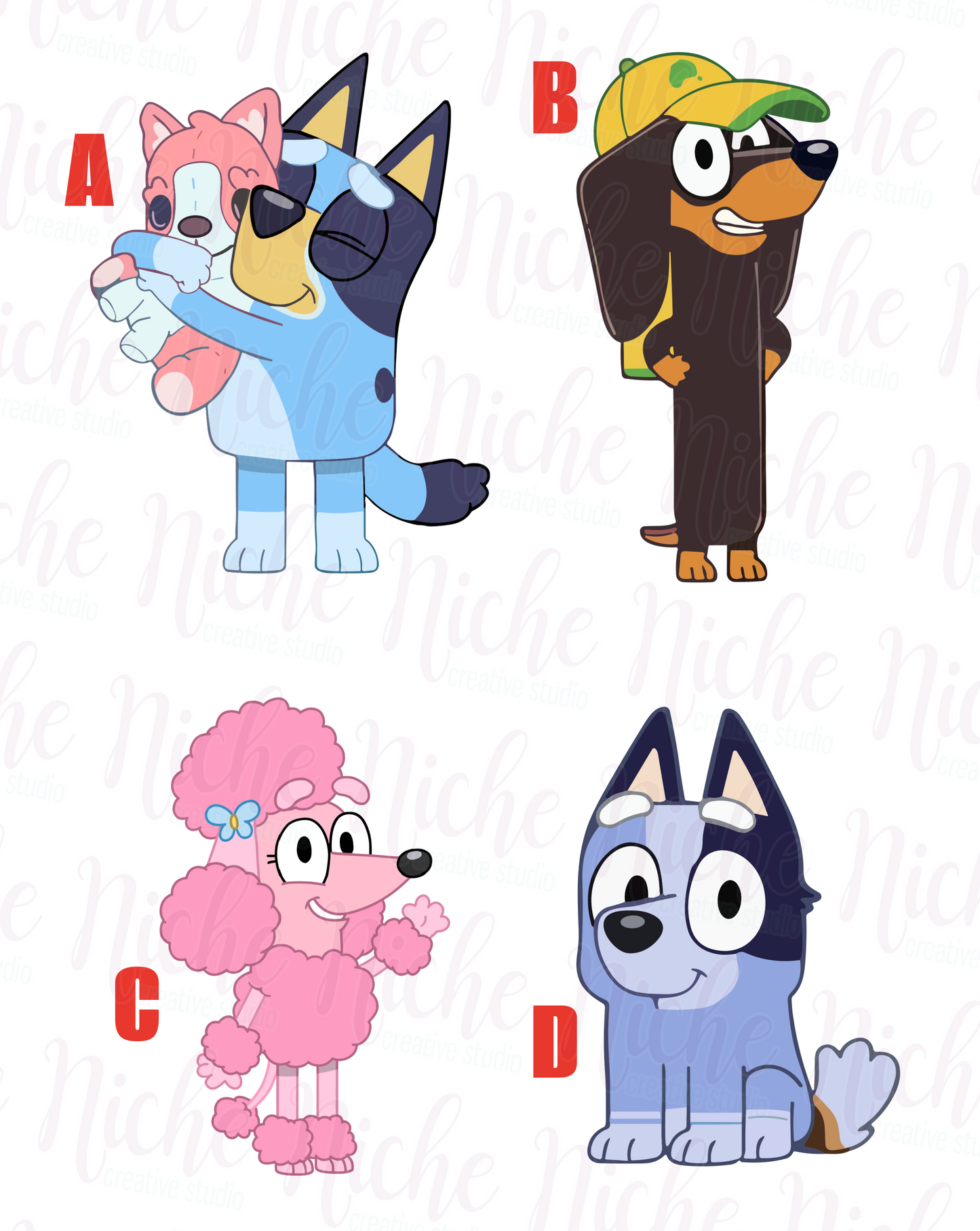 -KID8252 Bluey Characters Decal