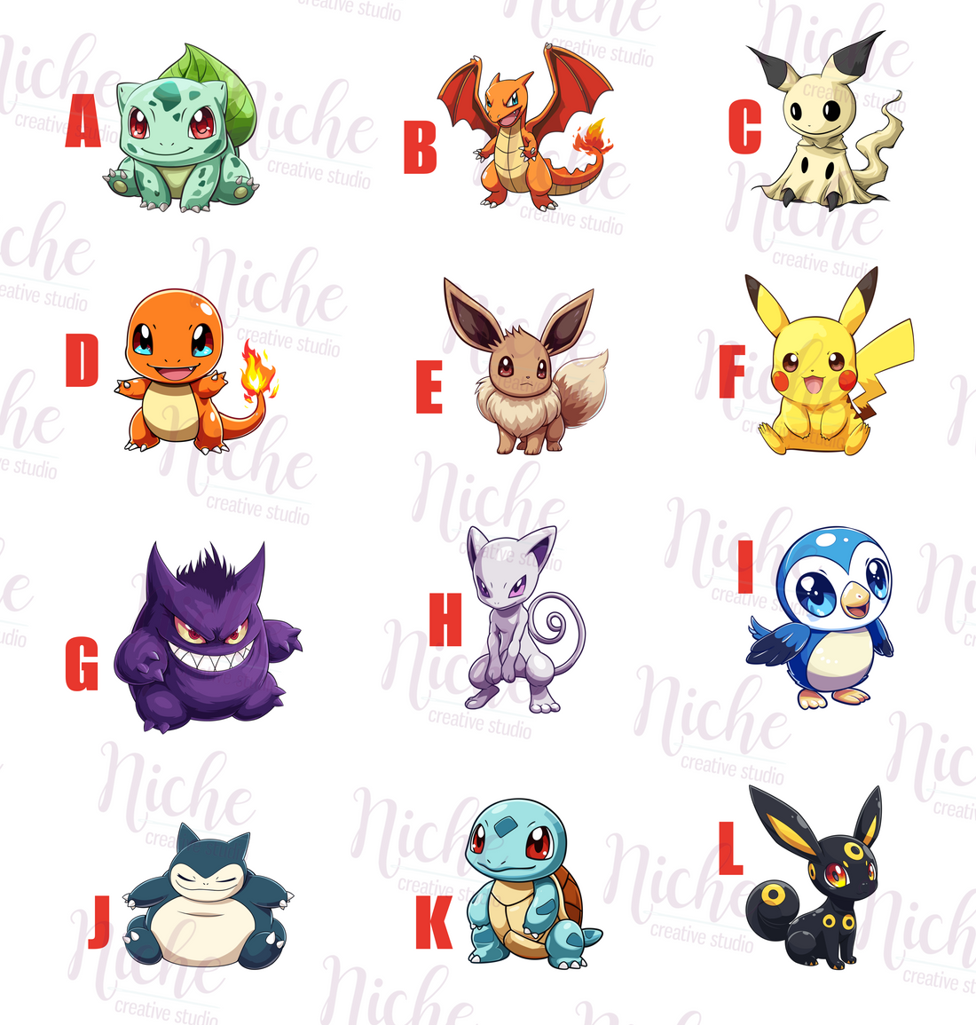-KID8255 Pokémon Characters Decal – Niche Creative Studio