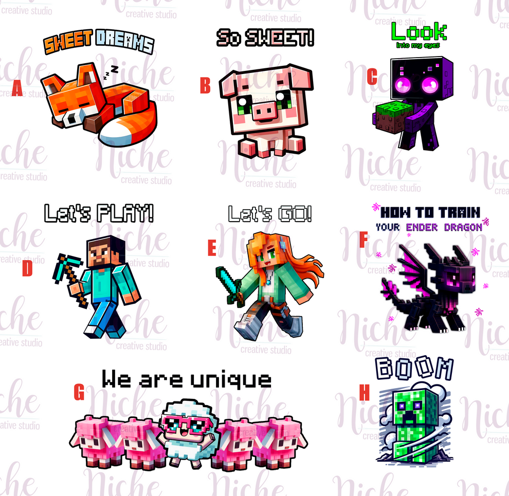 -KID8256 Minecraft Characters Decal – Niche Creative Studio