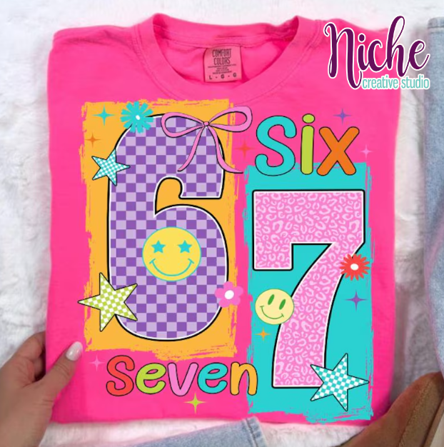 -KID8438 Colorful 67 Decal