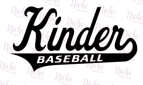 -KIN258 Kinder Baseball Swoosh Decal