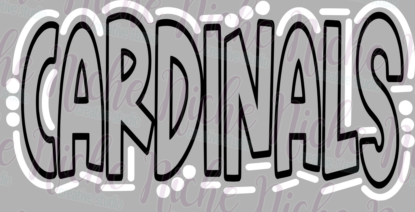 -LAC4512 Cardinals Doodle Decal