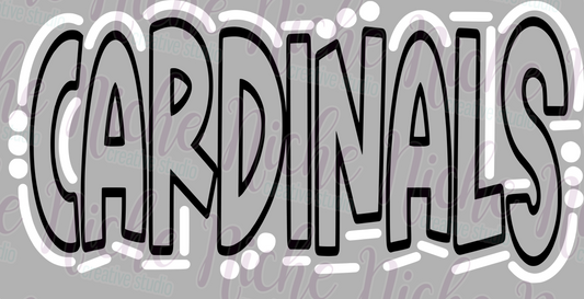 -LAC4512 Cardinals Doodle Decal