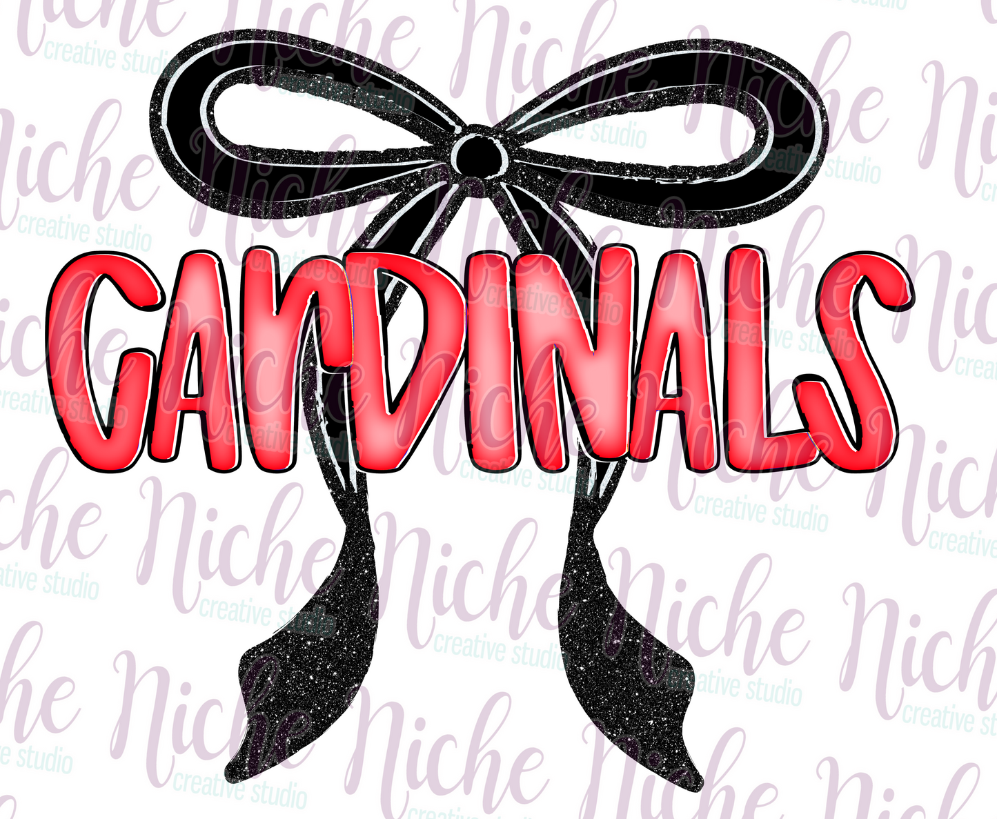 -LAC4716 Preppy Bow Cardinals Decal