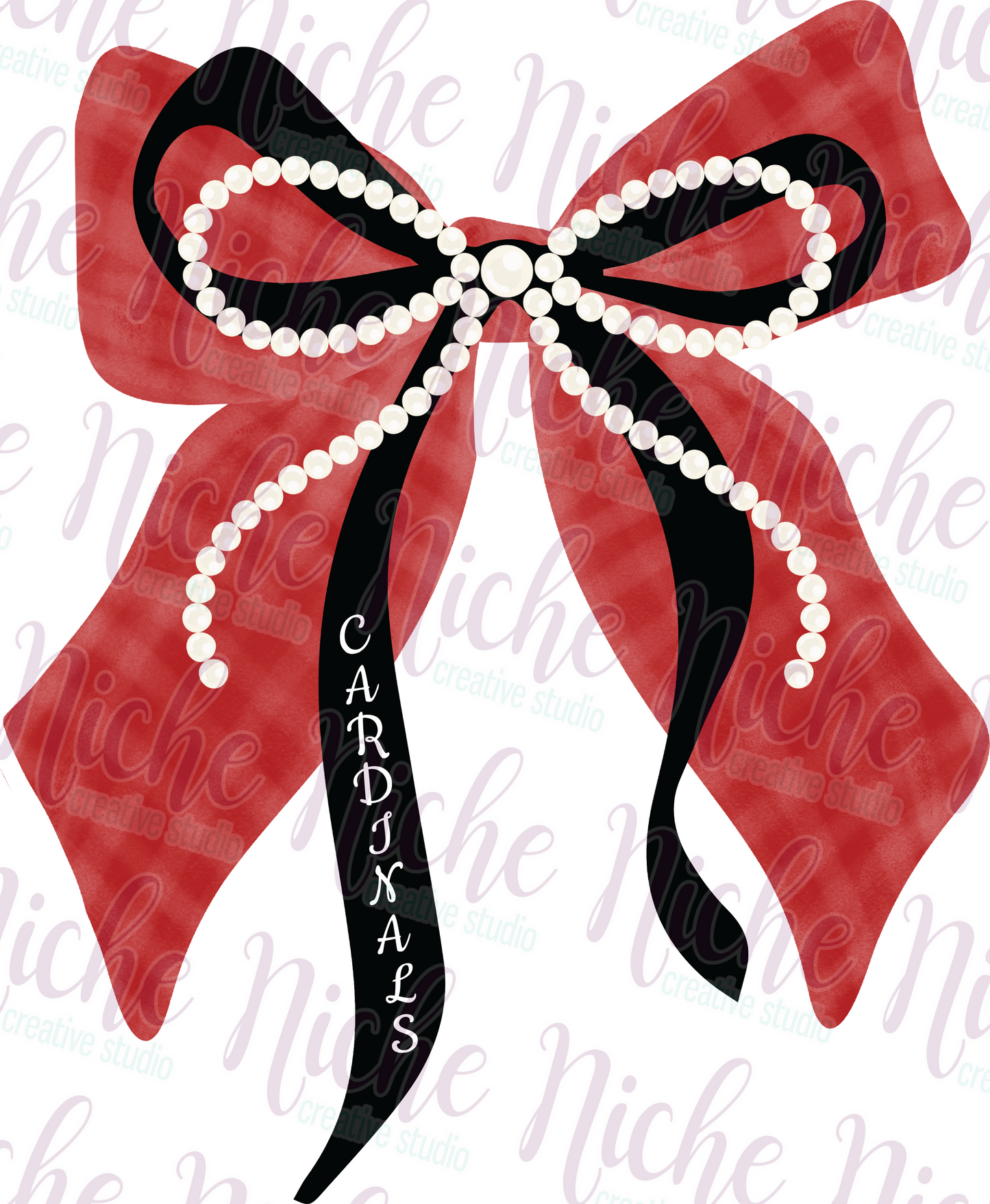 -LAC8484 Cardinals Pearl Bow Decal