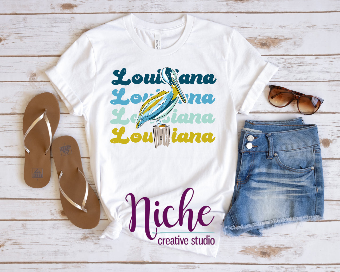 -LOU5139 Louisiana Pelican Repeat Decal