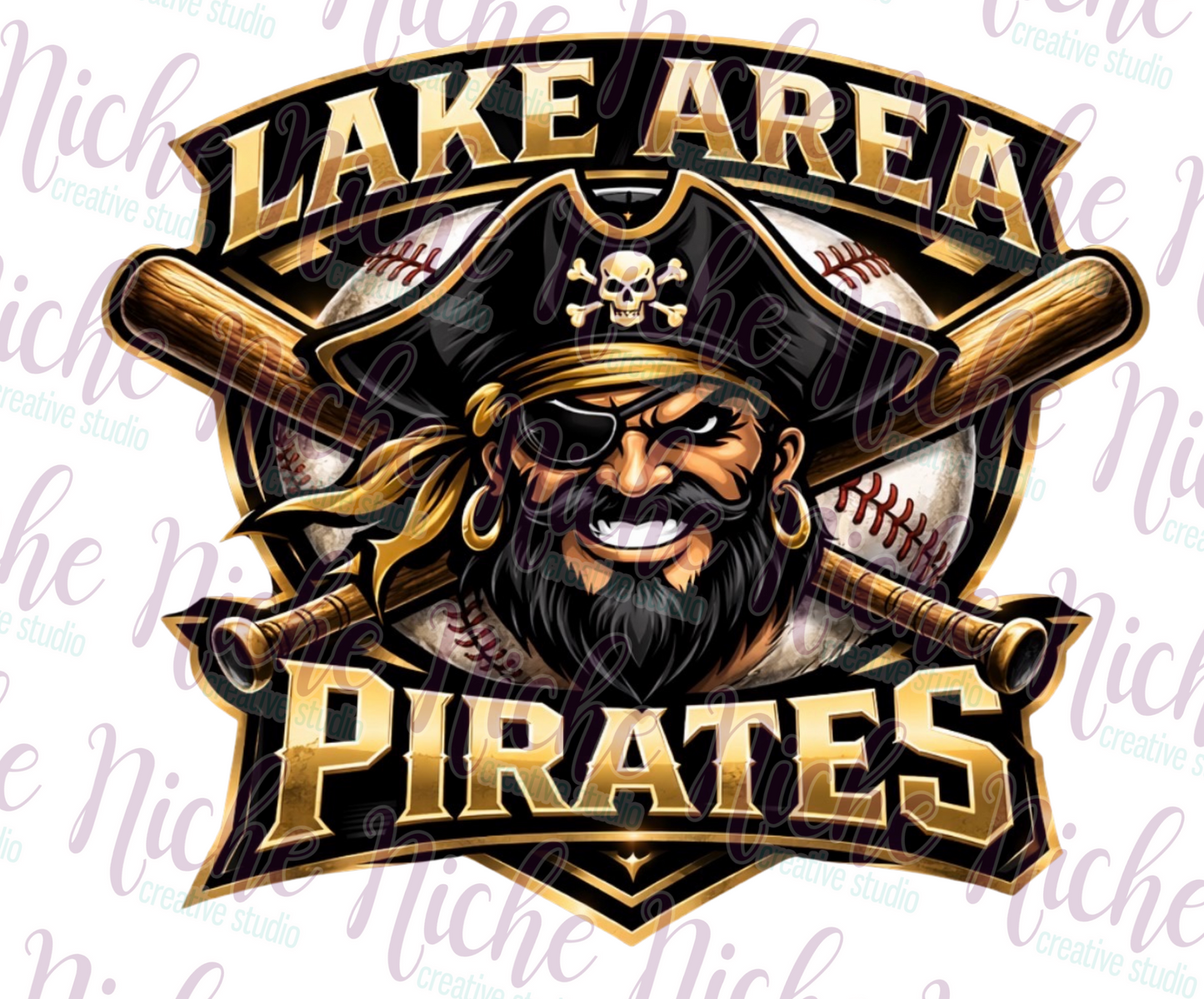 -BAS4521 Lake Area Pirates Decal