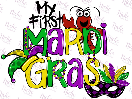 -MAR1031 My First Mardi Gras Decal
