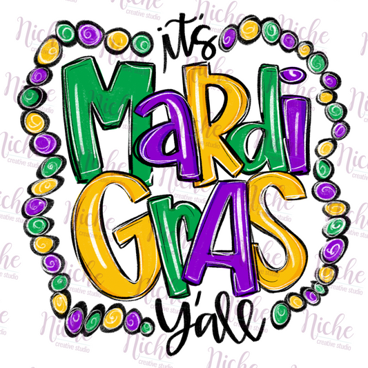-MAR1097 It's Mardi Gras Yall Decal