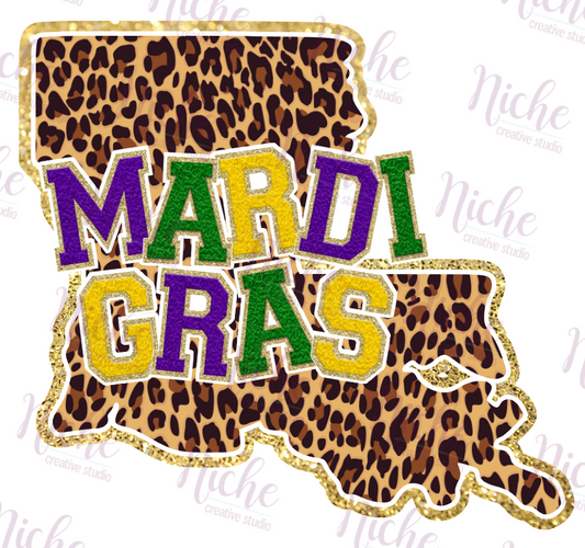 -MAR1112 Faux Leopard Louisiana Decal