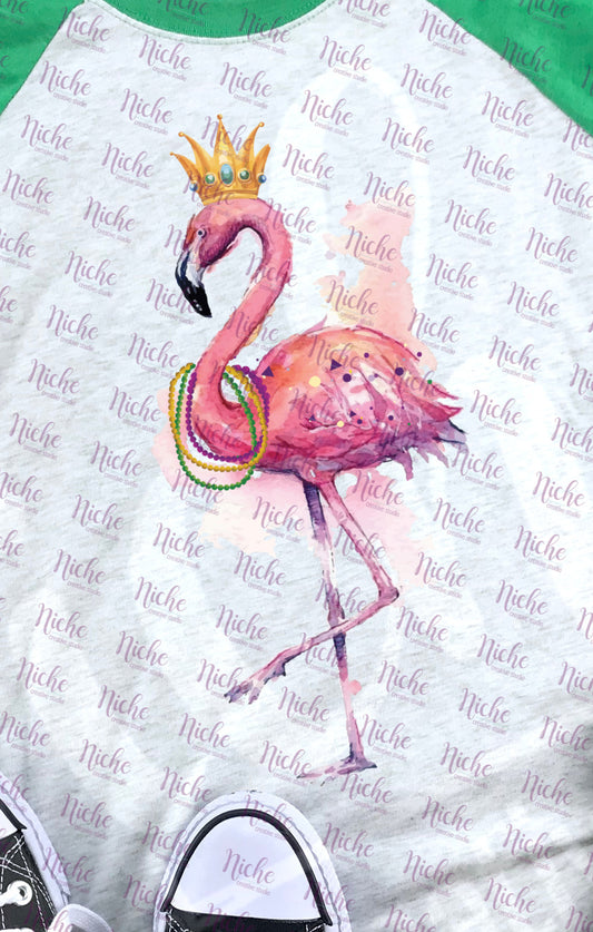 -MAR1259 Flamingo Mardi Gras Decal
