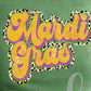 -MAR1263 Leopard Retro Mardi Gras Decal