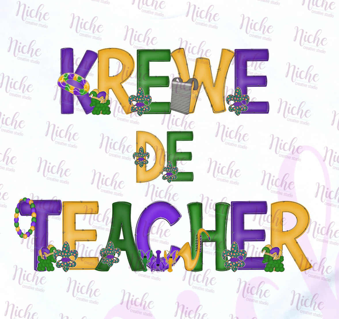-MAR1265 Krewe de Teacher Decal
