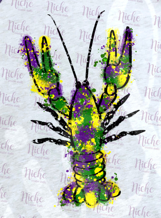 -MAR1271 Mardi Gras Crawfish Decal