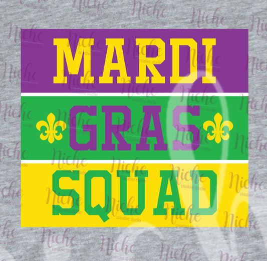 -MAR1282 Mardi Gras Squad Decal