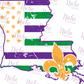-MAR1285 Louisiana Mardi Gras Flag Decal