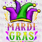 -MAR1291 Mardi Gras Jester Hat Decal