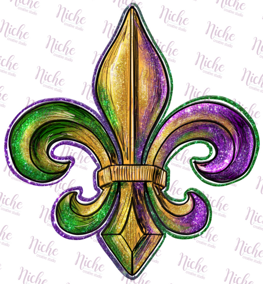 -MAR1298 Tri Color Fleur De Lis Decal