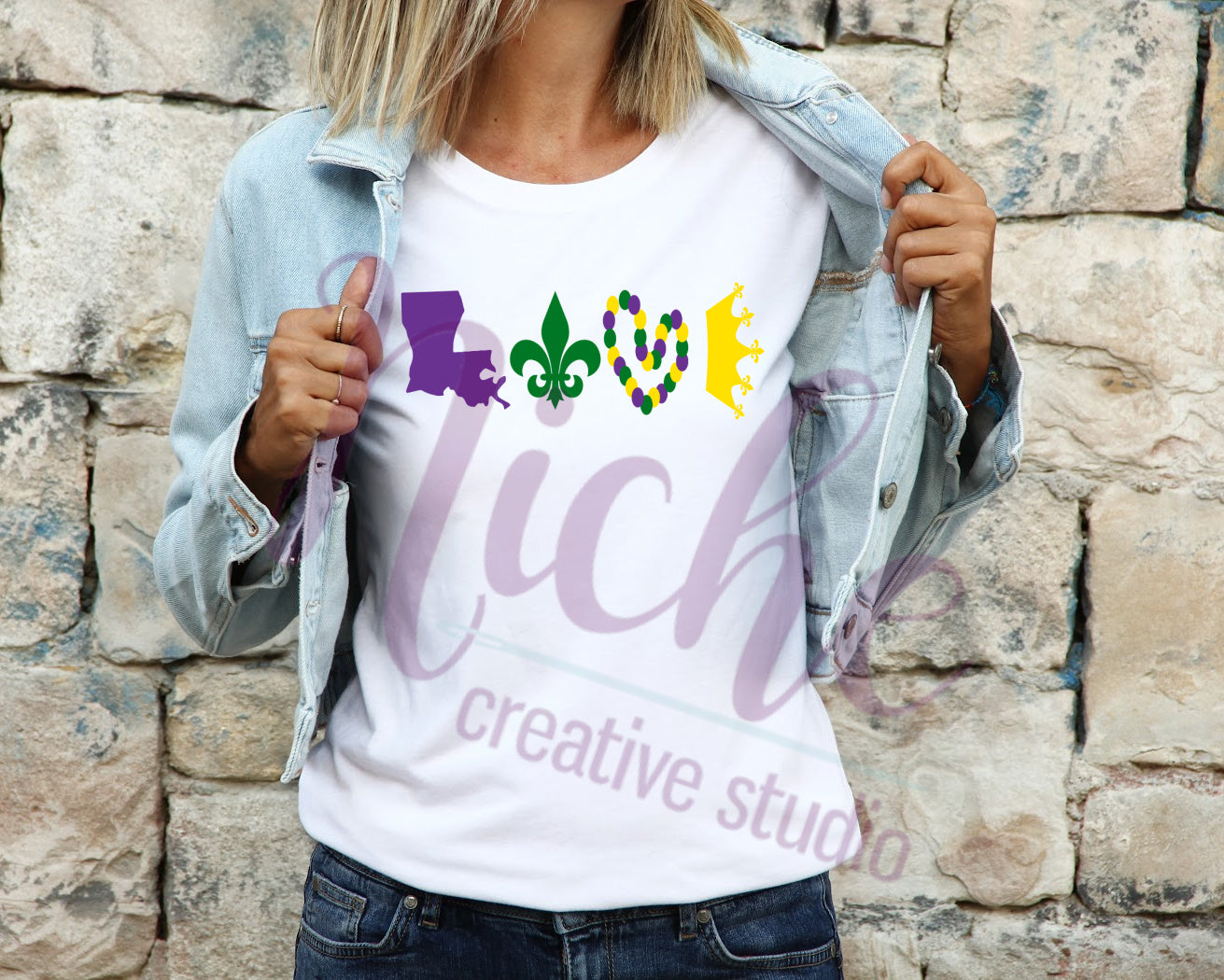 -MAR1307 LOVE Mardi Gras Decal