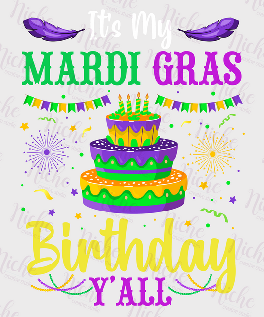 -MAR1314 A Mardi Gras Birthday Decal
