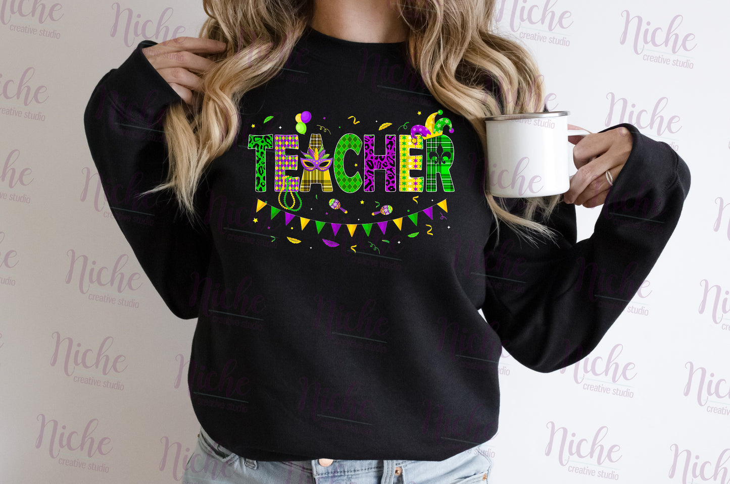 -MAR1315 Teacher Mardi Gras Decal