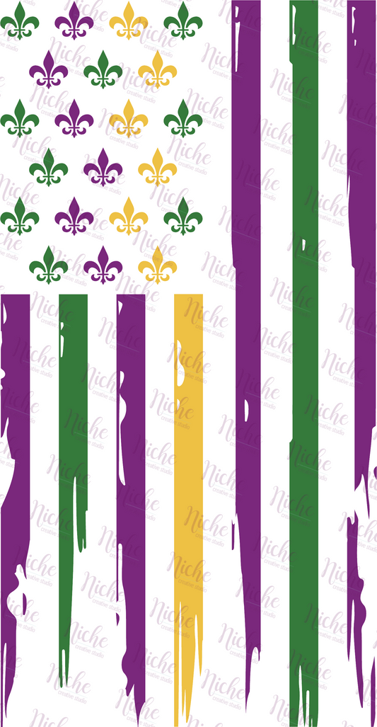 -MAR1326 Mardi Gras Flag Decal