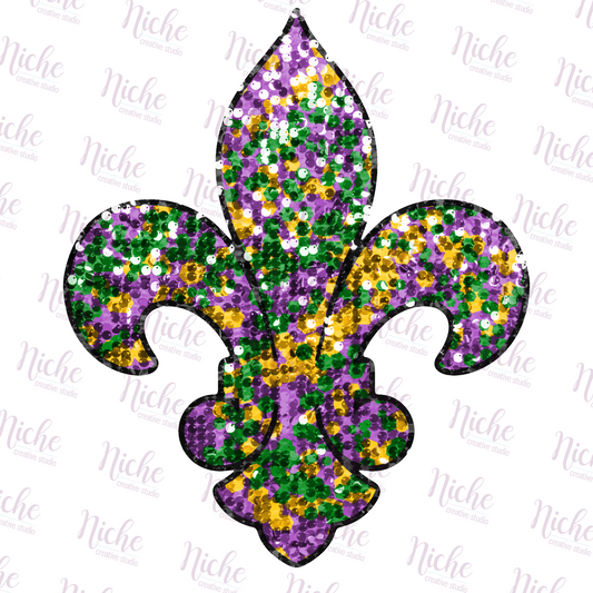 -MAR1461 Sequin Fleur De Lis Decal