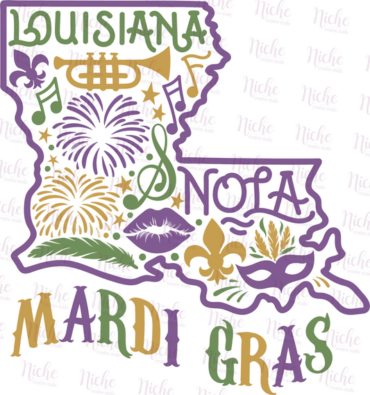 -MAR1500 Louisiana Mardi Gras Decal