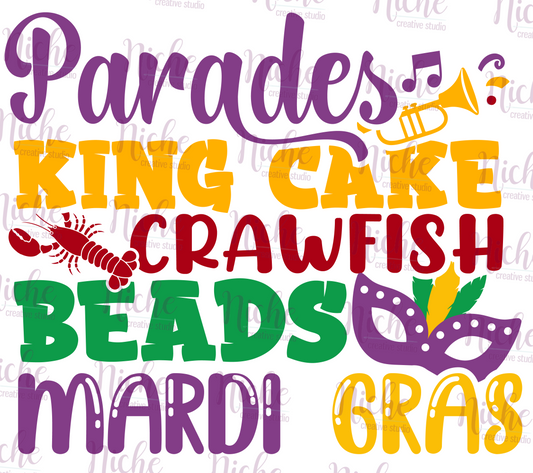 -MAR1608 Parades Mardi Gras Things Decal