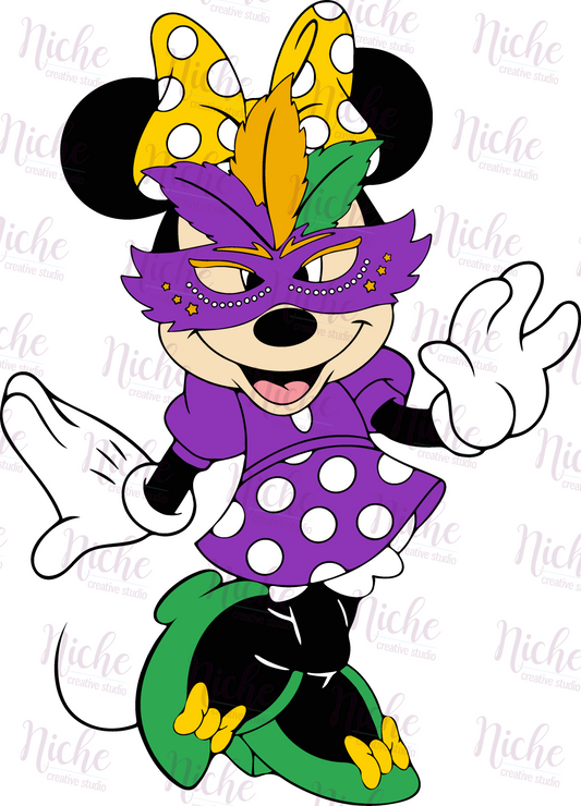 -MAR1667 Mardi Gras Girl Mouse Decal