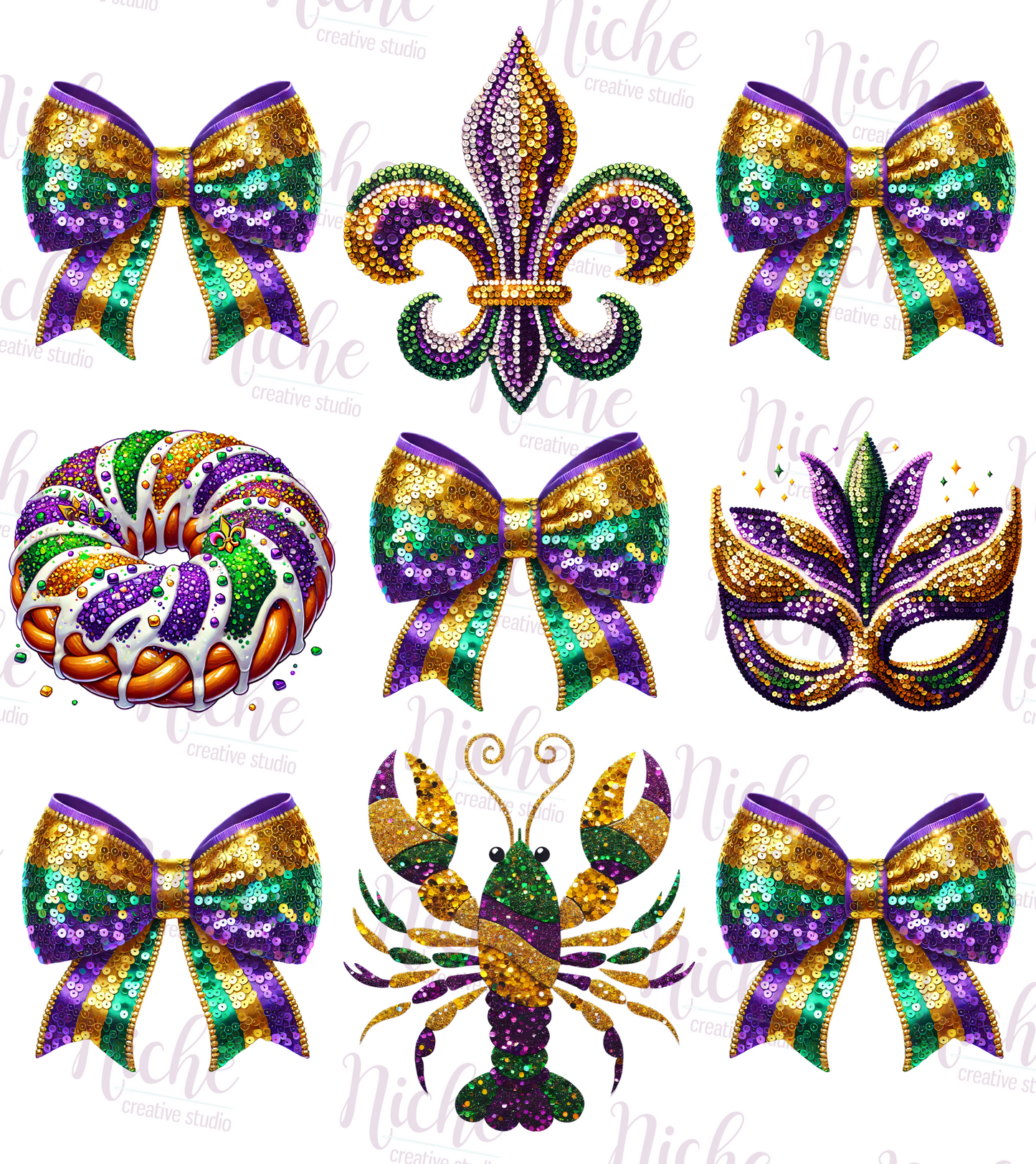 -MAR8075 Mardi Gras Coquette Decal
