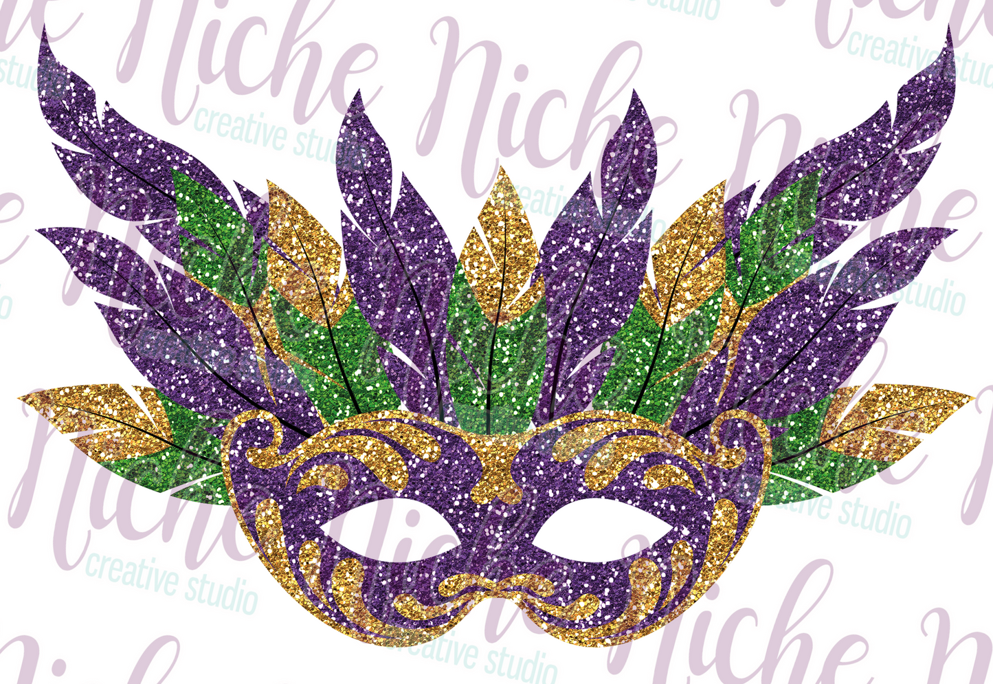 -MAR8080 Mardi Gras Mask Decal