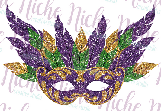 -MAR8080 Mardi Gras Mask Decal