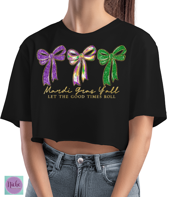 -MAR8421 Mardi Gras Preppy Bow Decal