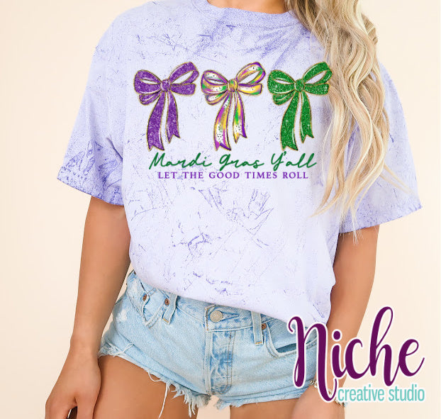 -MAR8421 Mardi Gras Preppy Bow Decal