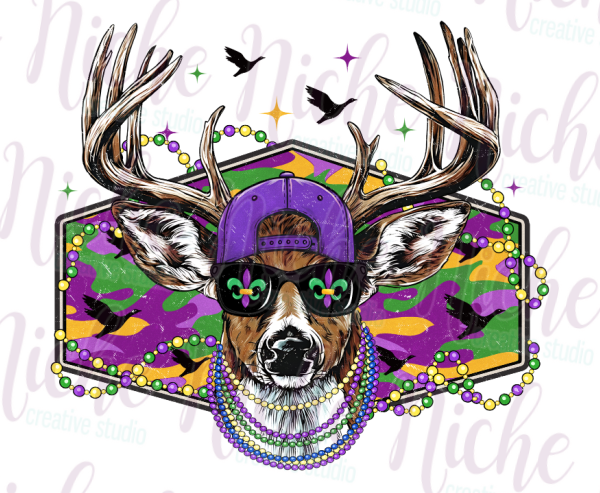 -MAR8426 Mardi Gras Buck Decal