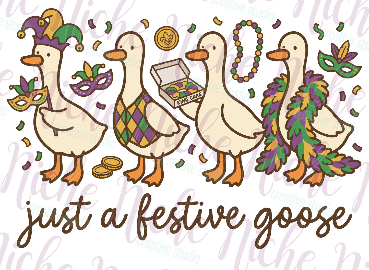-MAR8465 Mardi Gras Goose Decal