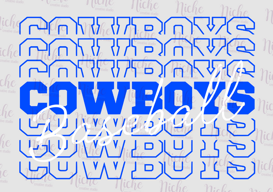 -MCN1420 Cowboys Repeating Baseball Decal