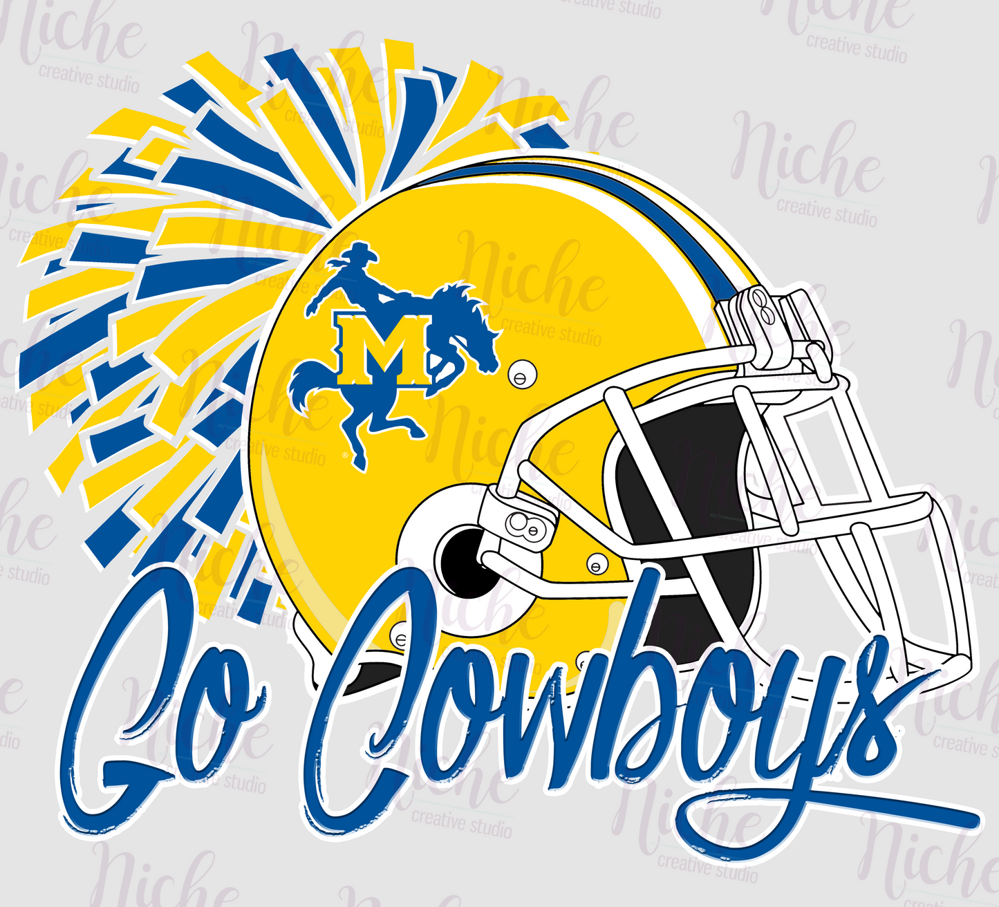 -MCN1933 Cowboys Doodle Decal