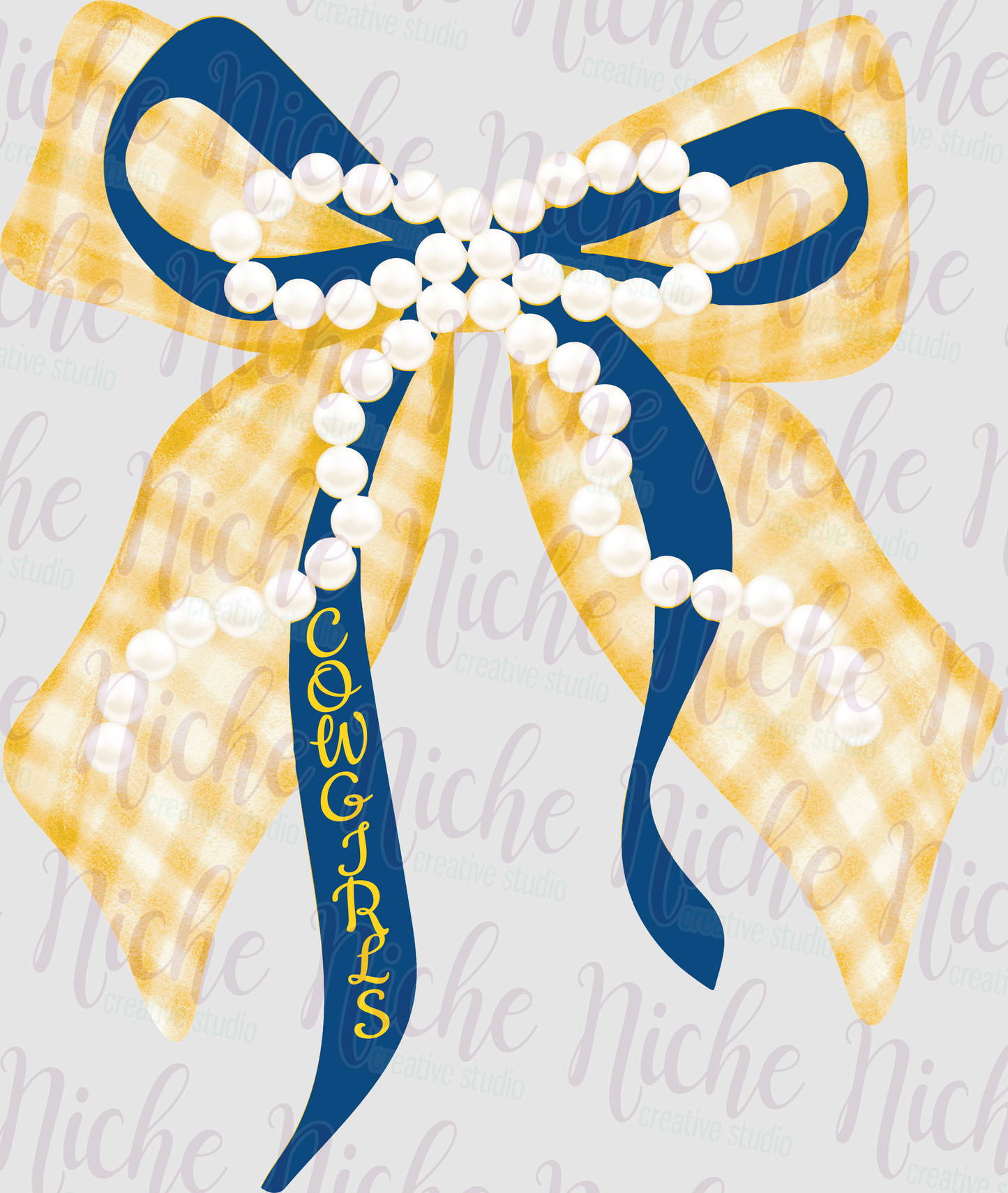 -MCN3407 Cowgirls Pearl Bow Decal