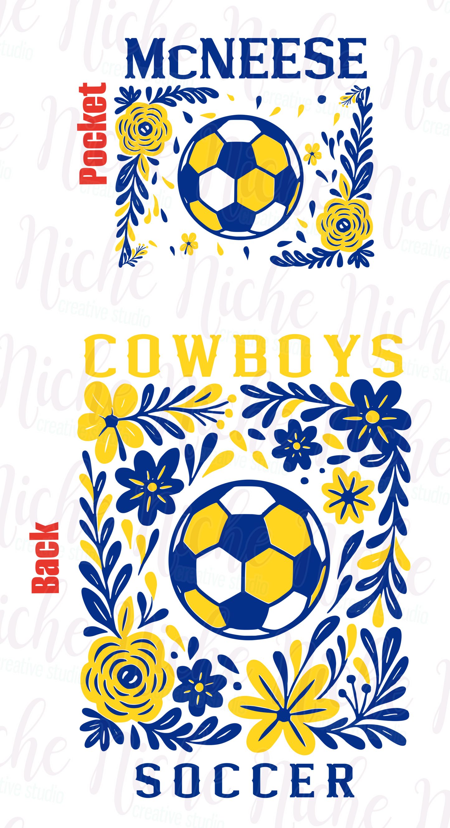 -MCN3419 **Combo** Floral McNeese Soccer Decal