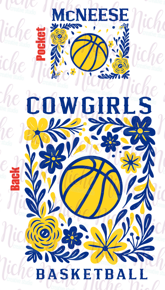 -MCN34202 **Combo** Floral McNeese Cowgirls Basketball Decal