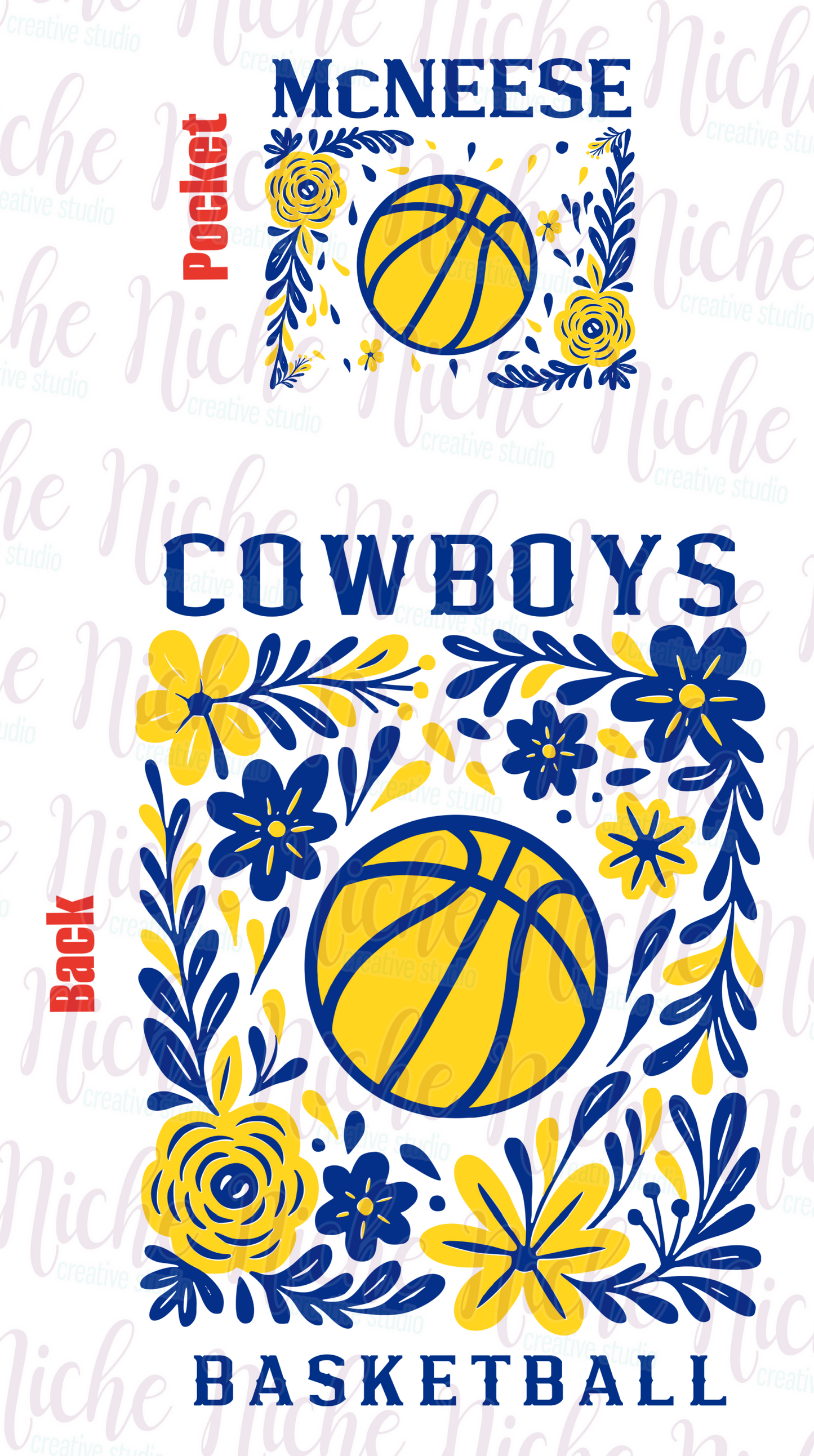 -MCN3420 **Combo** Floral McNeese Basketball Decal