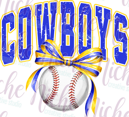 -MCN4397 Cowboys Baseball Bow Decal