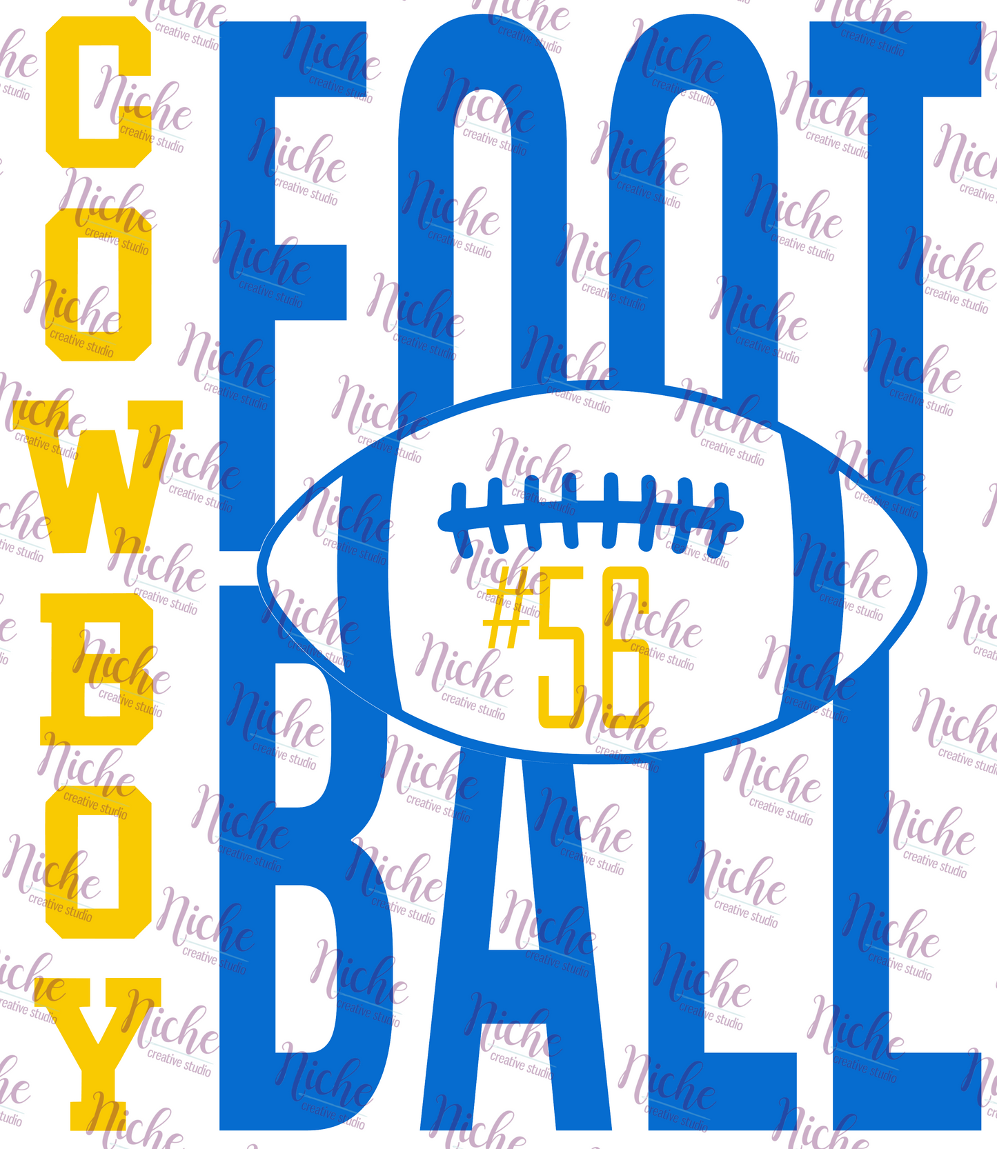 - MCN581 Cowboy Football with Number Decal