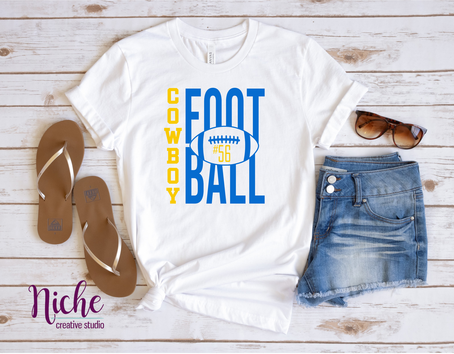 - MCN581 Cowboy Football with Number Decal